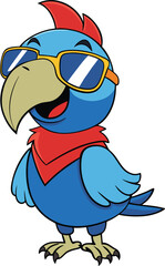 Cool Parrot Cartoon mascot logo 