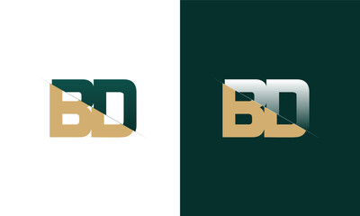 Fototapeta premium Letter BD and DB cutting and linked logo with Creative monogram logo design