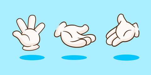 Cute of Set Hand Cartoon , Set of hand Mascot Collection Vector Illustration