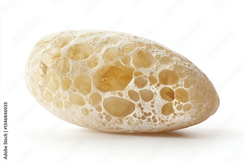 Poster porous organic shape on soft white background detailed pattern interesting texture light and gentle 