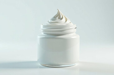 White confectionery cream swirling in a jar.