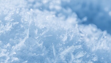 Obraz premium a close-up view of ice crystals. The image focuses on the intricate details and textures of the ice, with a subtle blue hue that evokes a sense of coldness and tranquility