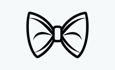 Bow tie silhouette, black bow tie vector icon