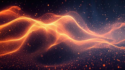 Abstract fiery wave digital art background