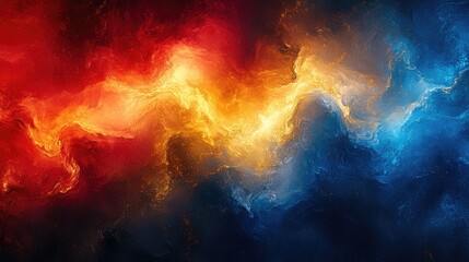 Abstract fire ice cosmic nebula digital art background