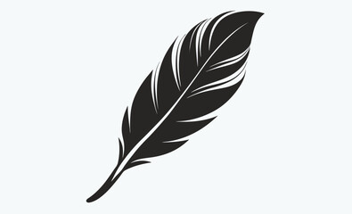 Bird feather silhouette, black feather vector illustration © Silhouettify
