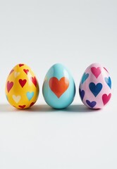 Fototapeta premium Three Decorated Easter Eggs