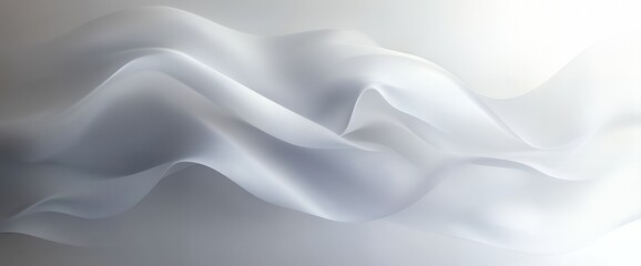 Fototapeta premium Abstract White Fabric Drape Soft Elegant Flowing Wave Background Texture Design