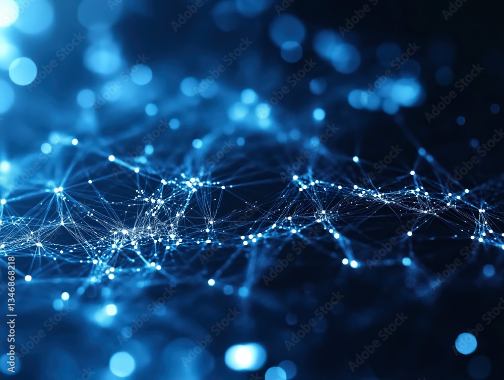 Poster business data technology modern concept circuit board shape lines connecting link structure dark blu