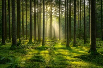Fototapeta premium Sunlit Forest Floor