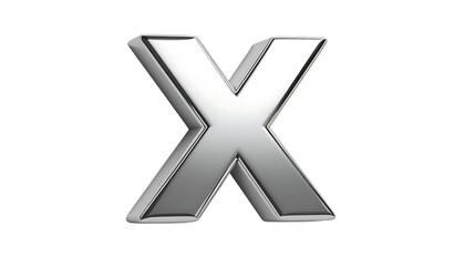 Fototapeta premium Silver color 3d font X