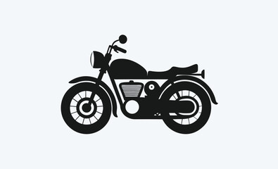 Obraz premium Motorcycle icon, classic bike silhouette vector illustration