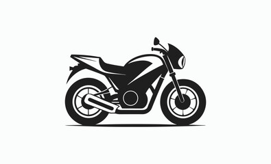 Obraz premium Motorcycle icon, classic bike silhouette vector illustration