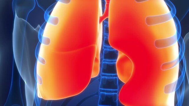 Human Respiratory System Lungs Anatomy Animation Concept