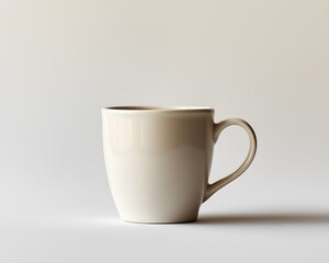 Empty Light Beige Coffee Mug