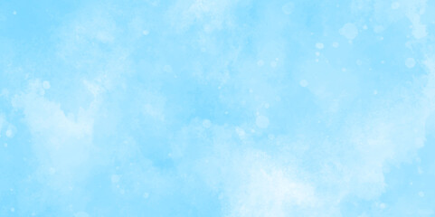 Abstract blue sky watercolor background. light blue bokeh glitter background on blurred texture. watercolor stain with hand paint pattern on blue splash with canvas. beautiful blue sky with cloud.