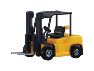 Forklift icon 3d render concept of cargo container forklift, freight forklift, container delivery truck, transport container truck vector illustration