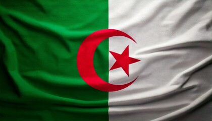 Algerian flag background with waving texture