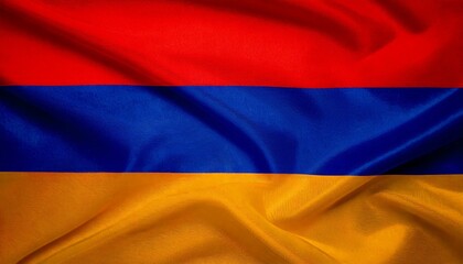 Naklejka premium Armenian flag background with waving texture