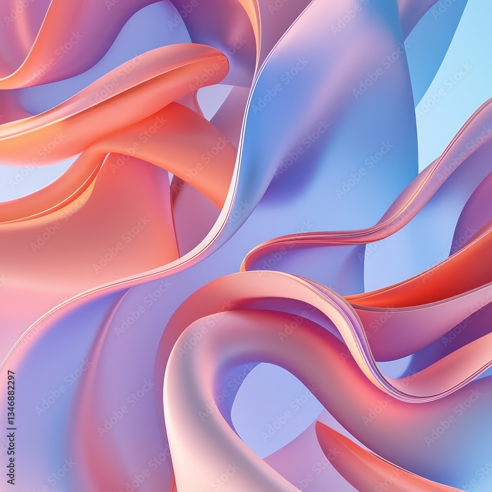 Aufkleber abstract gradient curves designed in 3d for a modern visual effect.