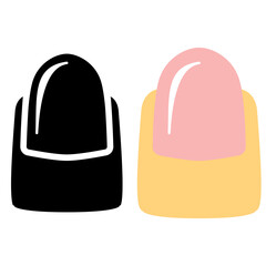 finger nail icon, simple flat style, illustration, logo sign symbol pictogram template, for ui or ux isolated on white for mobile app, editable