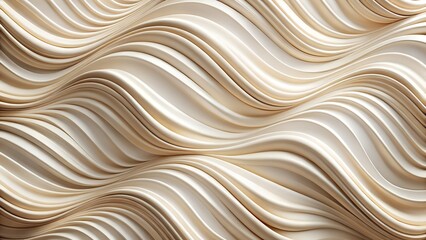 A wavy, minimalist fluid texture in a gentle beige and white palette.