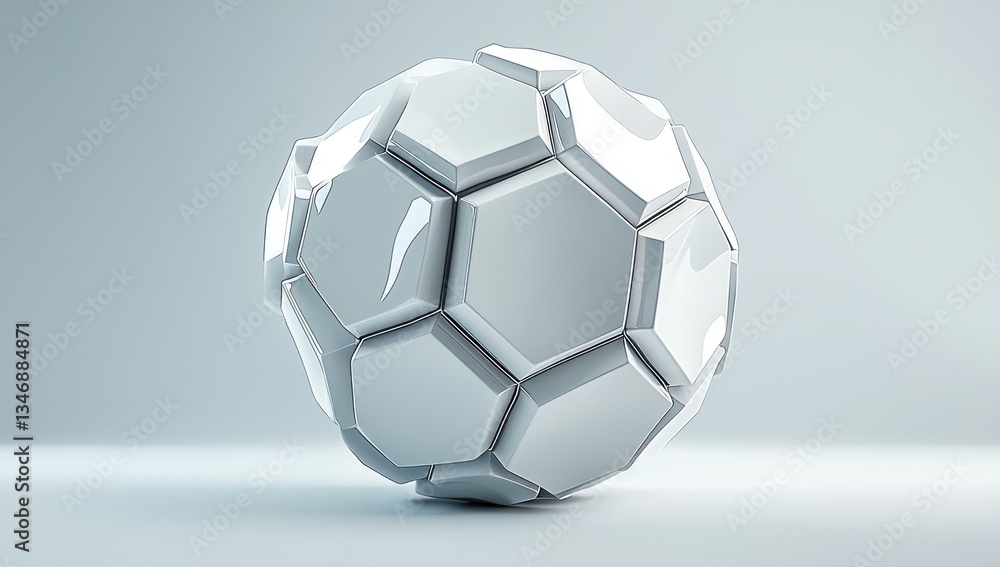 Poster futuristic 3d-rendered hexagonal sphere, symbolizing advanced technology and innovation.