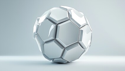 Obraz premium Futuristic 3D-rendered hexagonal sphere, symbolizing advanced technology and innovation.
