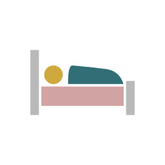 bed icon, simple flat style, illustration, logo sign symbol pictogram template, for ui or ux isolated on white for mobile app, editable
