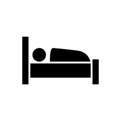 bed icon, simple flat style, illustration, logo sign symbol pictogram template, for ui or ux isolated on white for mobile app, editable