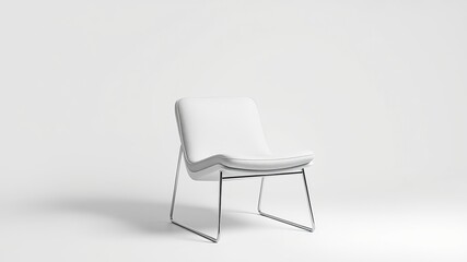Obraz premium Modern Minimalist Chair - Isolated on White Background