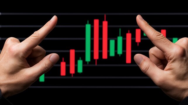 Analyzing market trends with candlestick chart