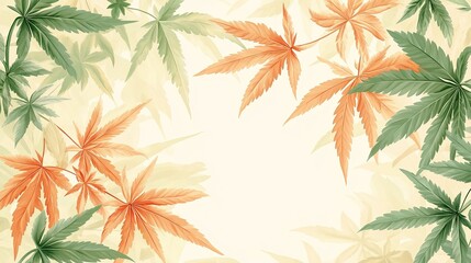 Cannabis Marijuana Background Featuring Leaves and Nature, Representing Relaxation and Wellness. 