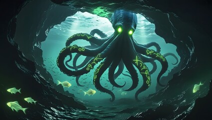 The Haunting Depths, A Surreal Encounter with an Ancient Underwater Terror