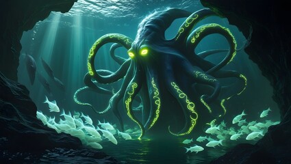 Whispers from the Abyss, A Glowing Monstrosity in the Murky Unknown