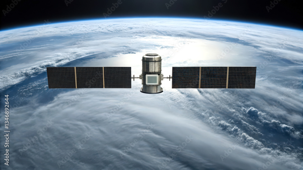 Poster a satellite captures hurricane paths, enhancing monitoring and forecasting capabilities.