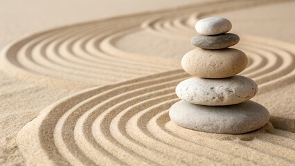stacked zen stones sand background art of balance