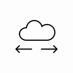 Cloud storage exchange icon vector sign