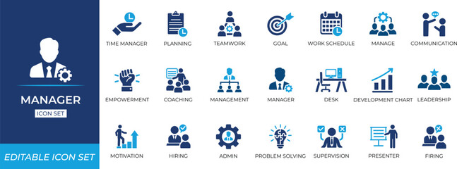 Manager icon set.
