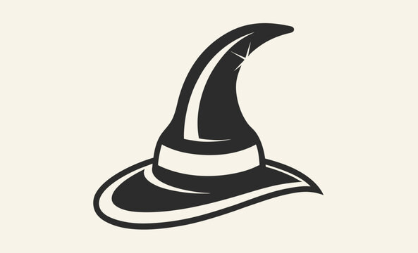 recommend clip art: Witch hat silhouette, spooky Halloween hat vector illustration