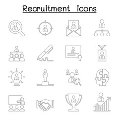 Recruitment, career & job icon set vector illustration graphic design