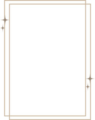 Minimalist aesthetic linear frame with stars