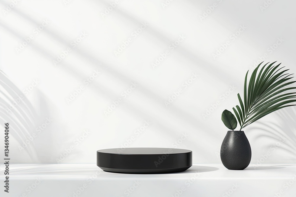 Poster matte monochrome podium with precise lines and smooth surfaces displayed in clean and minimal settin