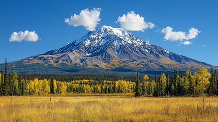 Mountain Peak Autumn Colors Landscape