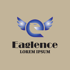 A professional and modern logo featuring an abstract eagle design with wings, incorporating the letter 