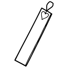  Bookmark with a heart top line art vector