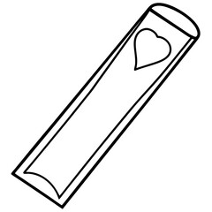  Bookmark with a heart top line art vector