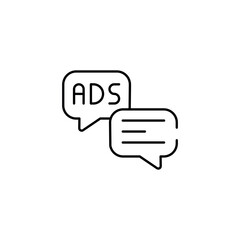 Ads Chat icon design with white background stock illustration