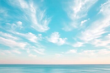 serene blue sky stretching uninterrupted into infinity with soft flowing clouds illustrating boundlessness