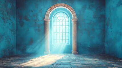 Sunlit Archway in Teal Room